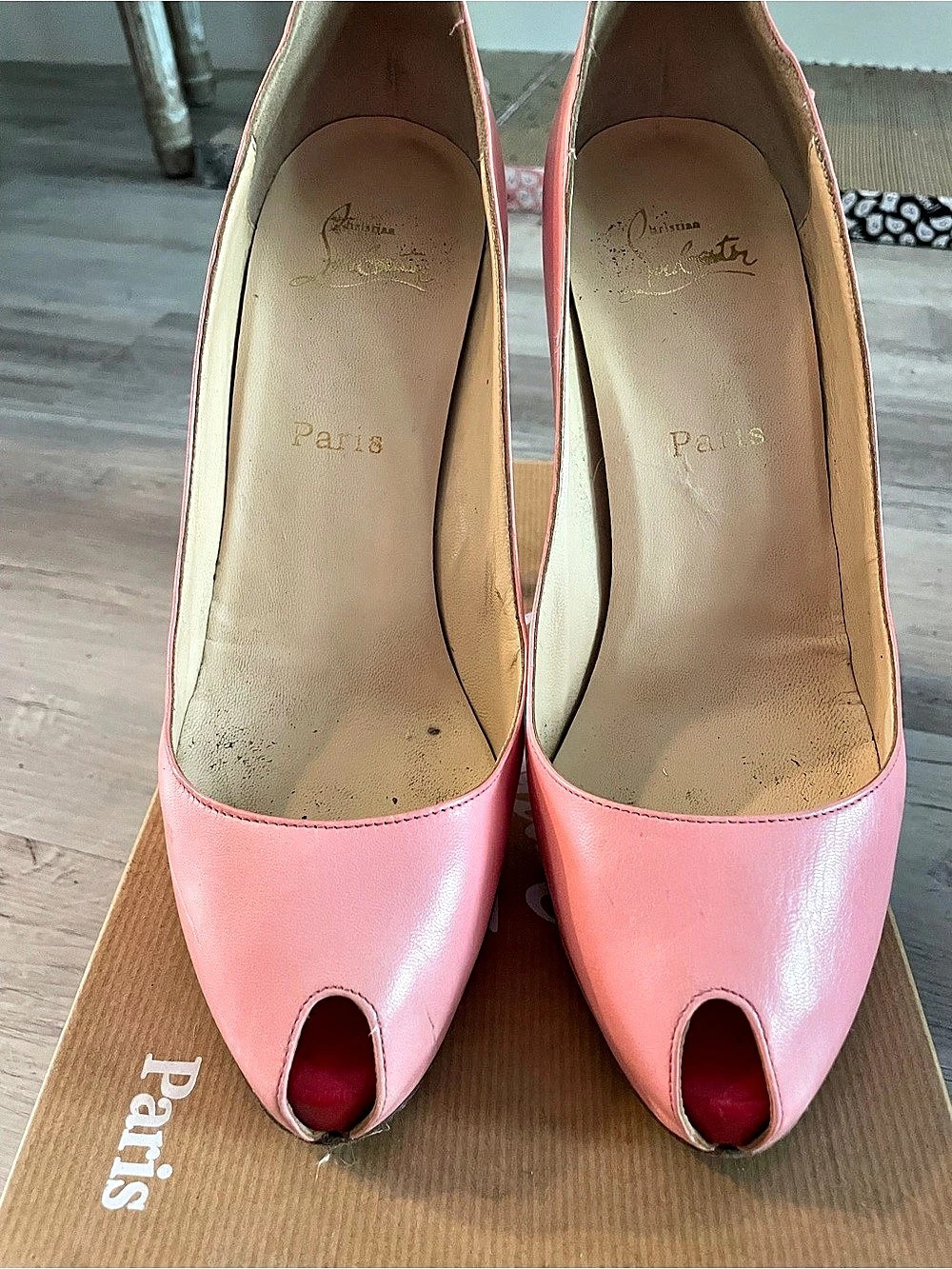 Christian Louboutin Very Prive Peep Toe Platform Pumps Pink